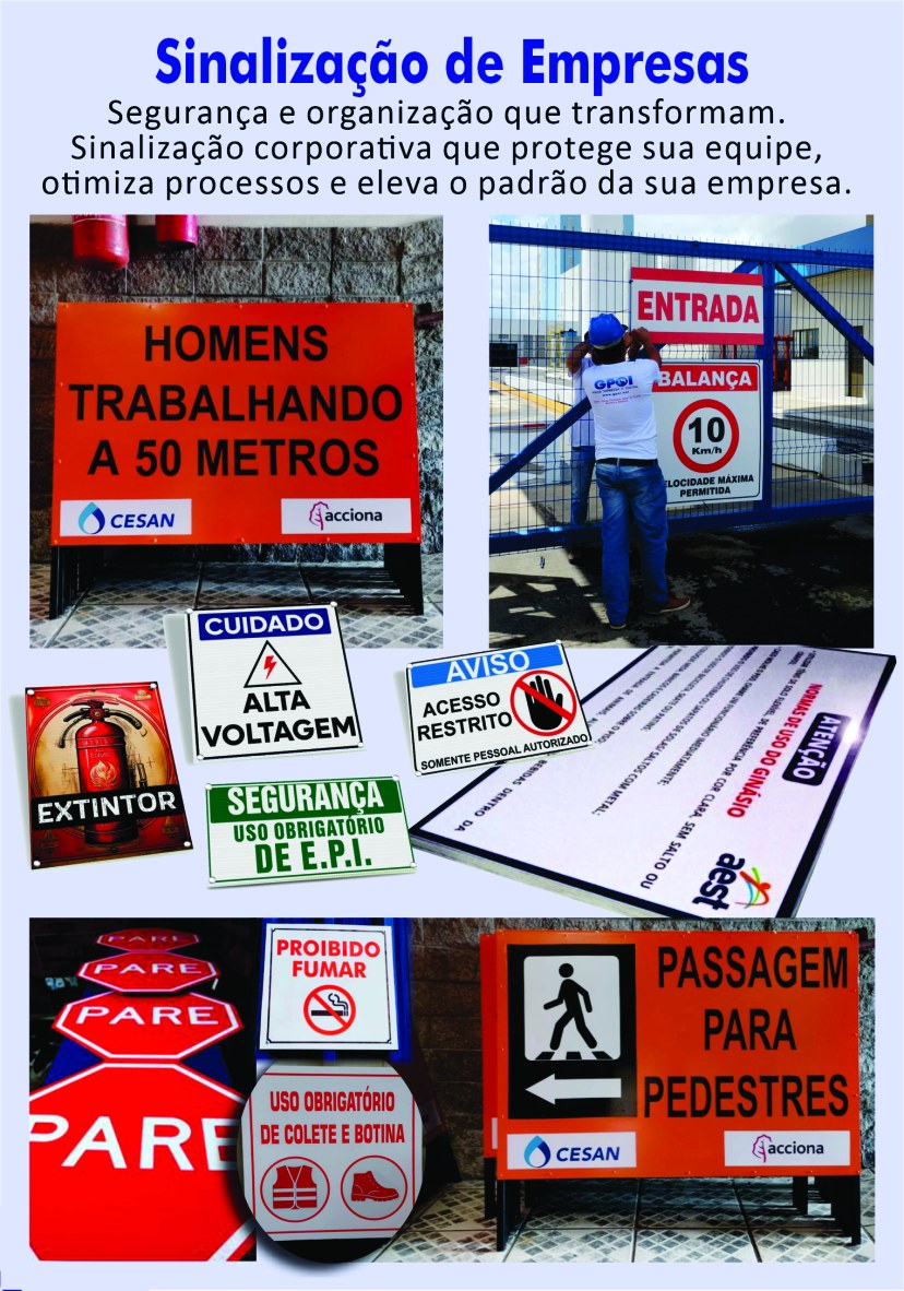Sinalização de empresas — segurança e organização que transformam