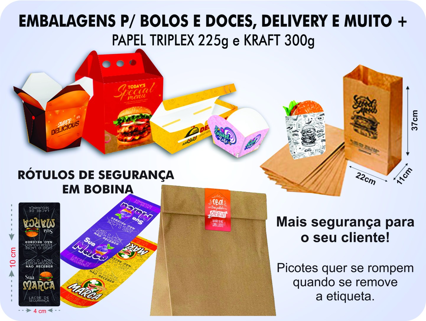 Embalagens e etiquetas de papel para roupas, bolsas, sapatos e joias